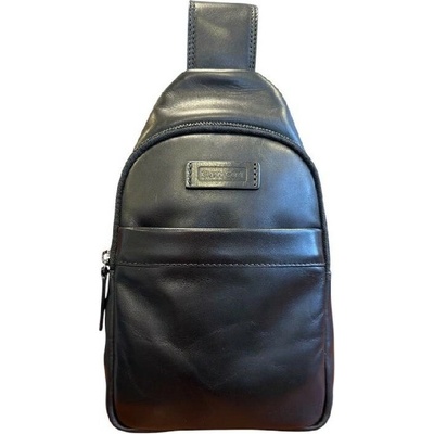 Gianni Conti kožená crossbody pánská přes hruď černá 6055172 black