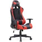 TopMebel Геймърски офис стол Alonso TopMebel от PU кожа в червен и черен цвят 67x70x125/135cm