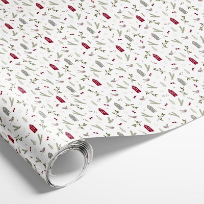 Det Gamle Apotek Vianočný baliaci papier Winter city White – 5 m