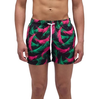 Sundek Бански гащета Sundek Elastic waist and darfeather print swimming shorts - Black (Black)