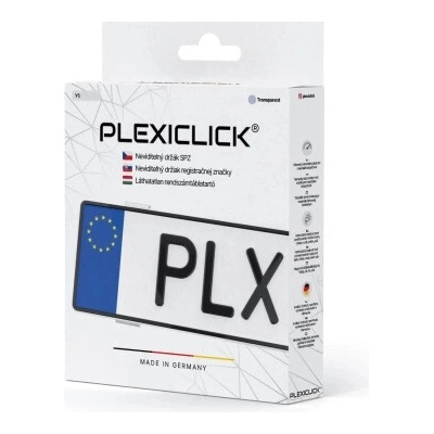 Plexiclick V1 Transparent - Priehľadný držiak ŠPZ (110 mm)