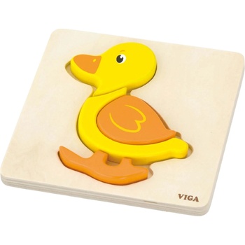 Viga Toys Дървен пъзел Viga Toys - Пате, 4 части (59929)