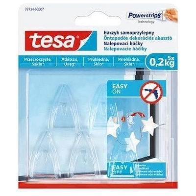 Tesa Samolepicí průhledný dekorační háček na sklo 0.2kg (77734-00007-00)