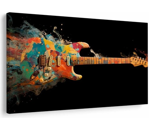 Obraz gitara v farebnom víre