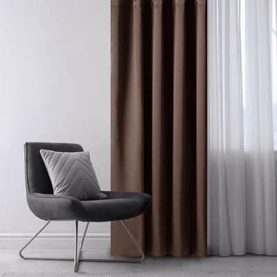 decoDoma Zatemňovací závěs blackout RESTILO tmavě hnědý 140 x 245 cm sada 2 ks – Zboží Dáma