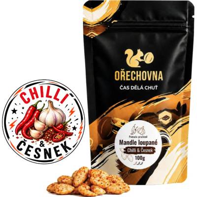 Ořechovna Pražené loupané mandle Chilli & česnek 100 g
