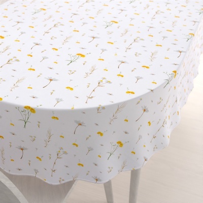 Biante bavlna oválný ubrus Sandra SA-497 Žluté bylinky na bílém 100x140cm