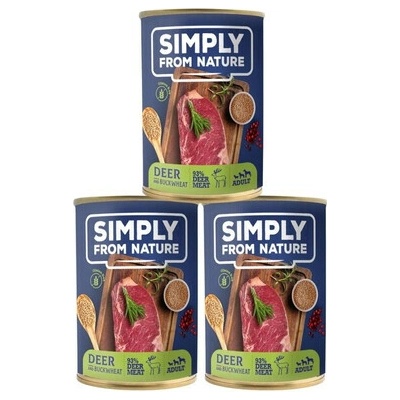Simply From Nature Jelenie mäso s pohánkou 3 x 400 g