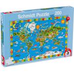 Schmidt Spiele Пъзел Schmidt от 200 части - Карта на света (56118) - baby