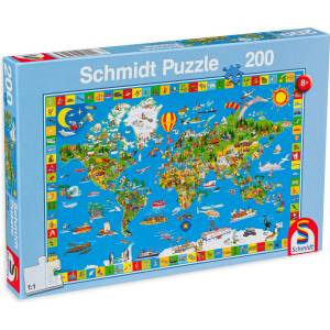 Schmidt Spiele Пъзел Schmidt от 200 части - Карта на света (56118) - baby