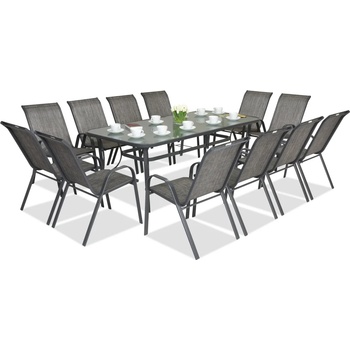 Garden Point Метални градински мебели Modena за 12 души с голяма маса Garden Point, сиви (GAP386-12)