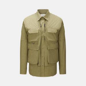 Firetrap Риза с дълъг ръкав Firetrap Mens 3-in-1 Convertible DWR Full Zip Long Sleeve Overshirt - Canvas