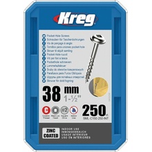 Kreg Zinc Maxi-Loc Šrouby pro skryté spoje - 38 mm, hrubý závit, 250 ks
