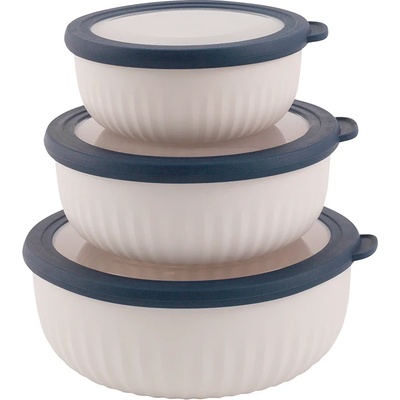 Outwell Комплект съдове Outwell Cookout Bowl Set With Lids Food storage - Blue & Grey - размер Set of 3 Bowls: S, M, L (532-3220-0111)