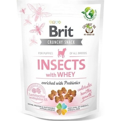 Brit Care Dog Crunchy Cracker Puppy Hmyz so srvátkou obohatenou o probiotiká 6 x 200 g