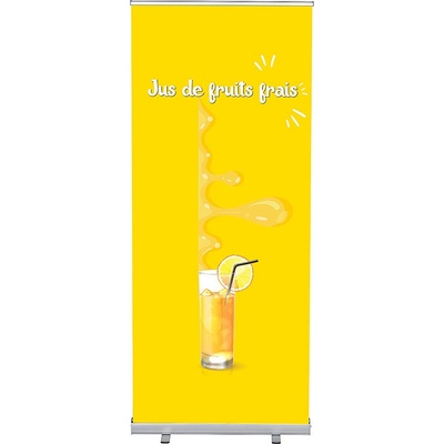 Jansen Display Set Roll-baneru Budget s vytištěným motivem, Čerstvý džus, francouzština, 870 x 2080 mm