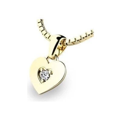 Pattic Zlatý srdce s briliantem G10874B05