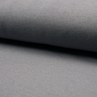 Teplákovina počesaná šedá, lurex, š.150