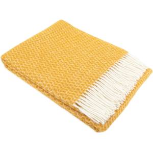 Native Natural Вълнено одеяло 140x200 cm - Native Natural (BLA-HOOP-MUSTARD)