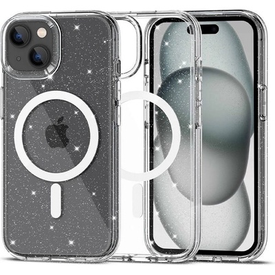 Tech-Protect Magsafe Калъф за iPhone 15, Tech-Protect Hybrid FlexAir Glitter Clear Case, Прозрачен (9490713936313)