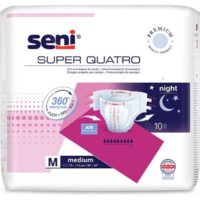 Seni Super Quatro Medium Plienkové nohavičky zalepovacie 10 ks