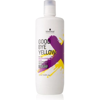 Schwarzkopf Goodbye Yellow шампоан, неутрализиращ жълтите нюанси за боядисана коса и коса с кичури 1000ml