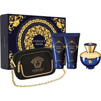 Versace Dylan Blue pour Femme Подаръчен комплект, Парфюмна вода 100ml + душ гел 100ml+ Мляко за тяло 100ml + козметични чанта, Жени