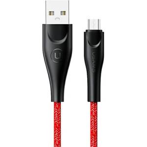 USAMS U41 плетен кабел microUSB, червен, Fast Charge (Usa001065)