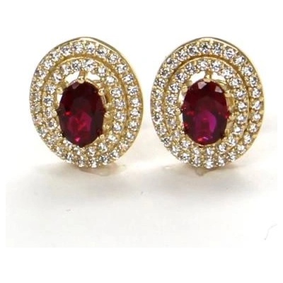 Pattic náušnice ze žlutého zlata s rubínem BV200104RY