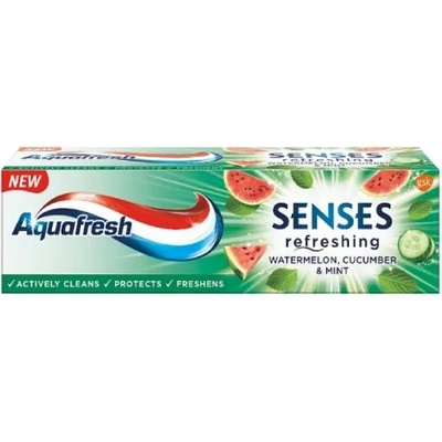 Aquafresh Senses Refreshing Паста за зъби с диня, краставица и мента 75мл
