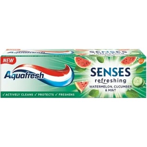 Aquafresh Senses Refreshing Паста за зъби с диня, краставица и мента 75мл