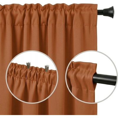 Flying Hotový Závěs 145x250 Cihlová s řasicí páskou na tunýlek, žabky
