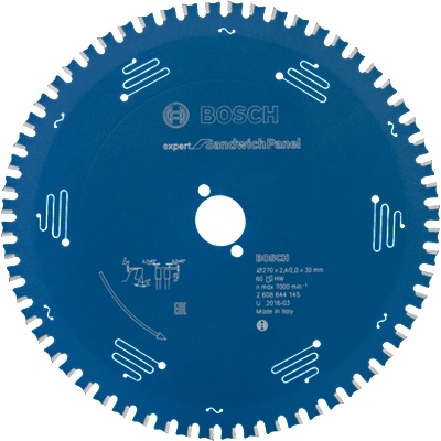 Bosch Диск циркулярен за рязане Bosch на сандвич панели с HM пластини 270 мм, 30 мм, 2.4 мм, 60 z, Sandwich Panel-2608644145