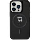 Púzdro Karl Lagerfeld iPhone 15 Pro IML Ikonik MagSafe čierne