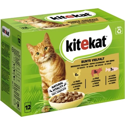 Kitekat Bunte Vielfalt kuře hovězí losos 12 x 85 g – Hledejceny.cz