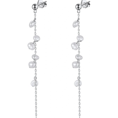 DELIS Дълги обеци от сребро 925, jw1566, модел с перли, с родиево покритие (jw1566)