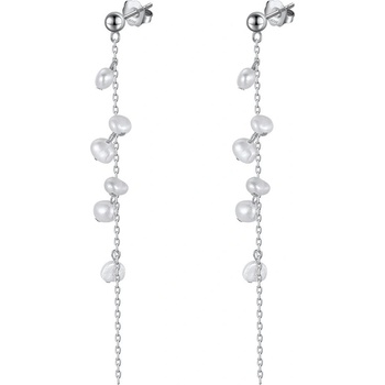 DELIS Дълги обеци от сребро 925, jw1566, модел с перли, с родиево покритие (jw1566)