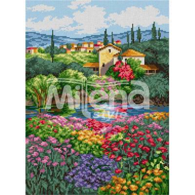 Milena Style Цветно лято - гоблен със схема конци dmc 1: 1