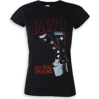 ROCK OFF тениска метална дамски Kiss - направи Ти любов аз - ROCK OFF - KISSTS03LB