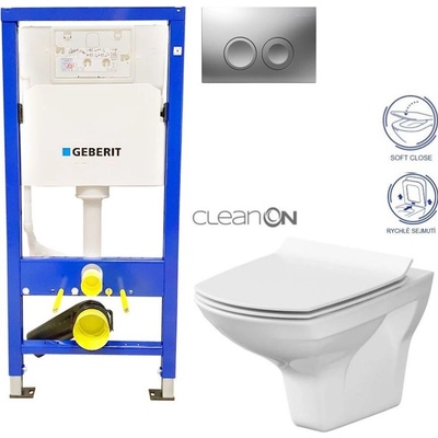 Geberit Duofix tlačítko DELTA21 matné WC CERSANIT CARINA + SEDÁTKO 458.103.00.1 21MA CA3