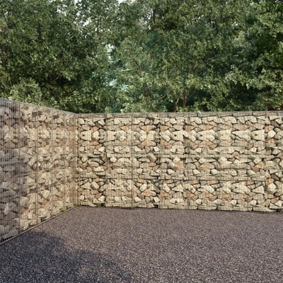 vidaXL Gabionová zeď s víky z pozinkované oceli 900 x 50 x 200 cm