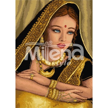 Milena Style Индийска девойка - гоблен със схема конци dmc 1: 1