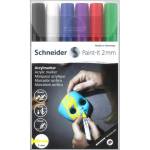 Schneider Комплект маркери за декорация, акрилни, 2 мм, SCHNEIDER "Paint-It 310", 6 различни цвята 120195 (120195)