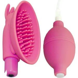 X Fun Вагинална помпа с клиторен стимулатор "naughty bunny pink" 10 см