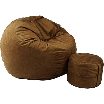 PUFRELAX Комплект Барбарон с табуретка за крака 700л. King Size, Tattle Tan, Перящ се калъф, Пълнеж с микс от мемори пяна и дунапрен, Гама Premium (PUF-M-KO-PT-TTT)