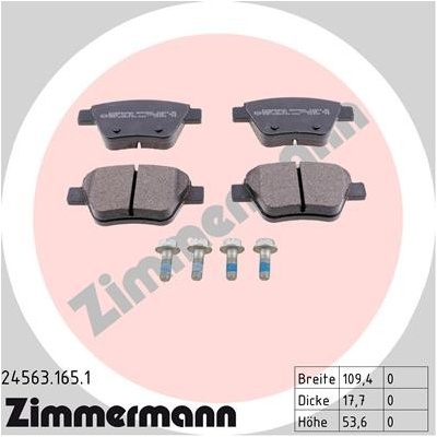 ZIMMERMANN Sada brzdových platničiek kotúčovej brzdy 245631651