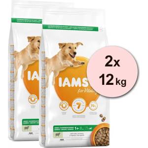 Iams кучешка храна за възрастни големи породи, агнешко 2 x 12 кг