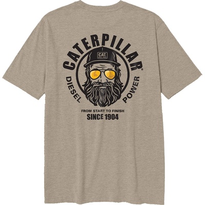 Caterpillar Graphic Men šedé pánské triko pohodlné moderní krásný potisk CAT