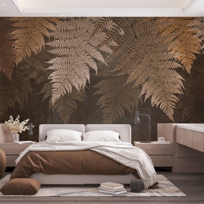 Decono Фототапет Папрат в Кафяво