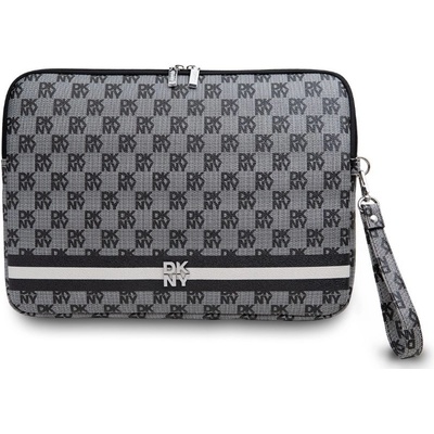DKNY PU Leather Checkered Pattern and Stripe Computer Bag 15/16" DKCS16PVSHLK Black